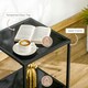 image 6 of HOMCOM Side Table with Tempered Glass Top, End Table with 2-Tier Storage, Black Black