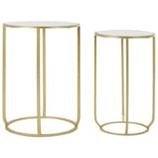 Avantis Set Of 2 Tall Side Tables Gold