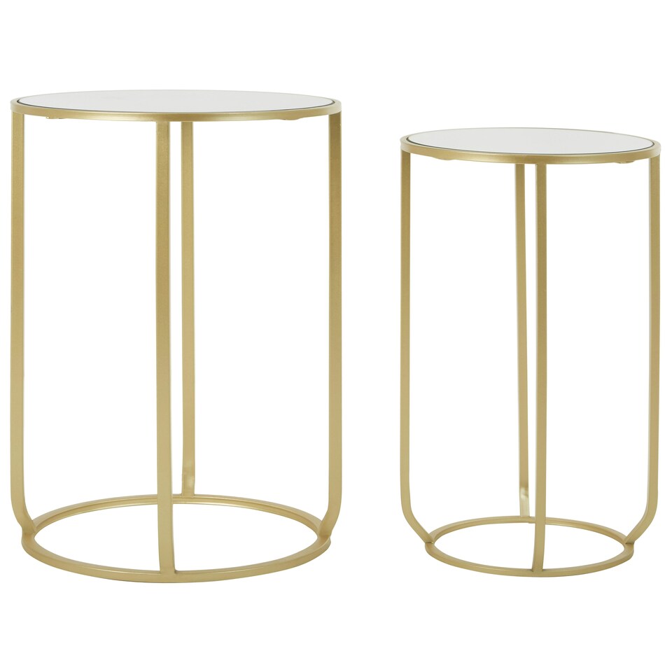 image 1 of Avantis Set Of 2 Tall Side Tables Gold
