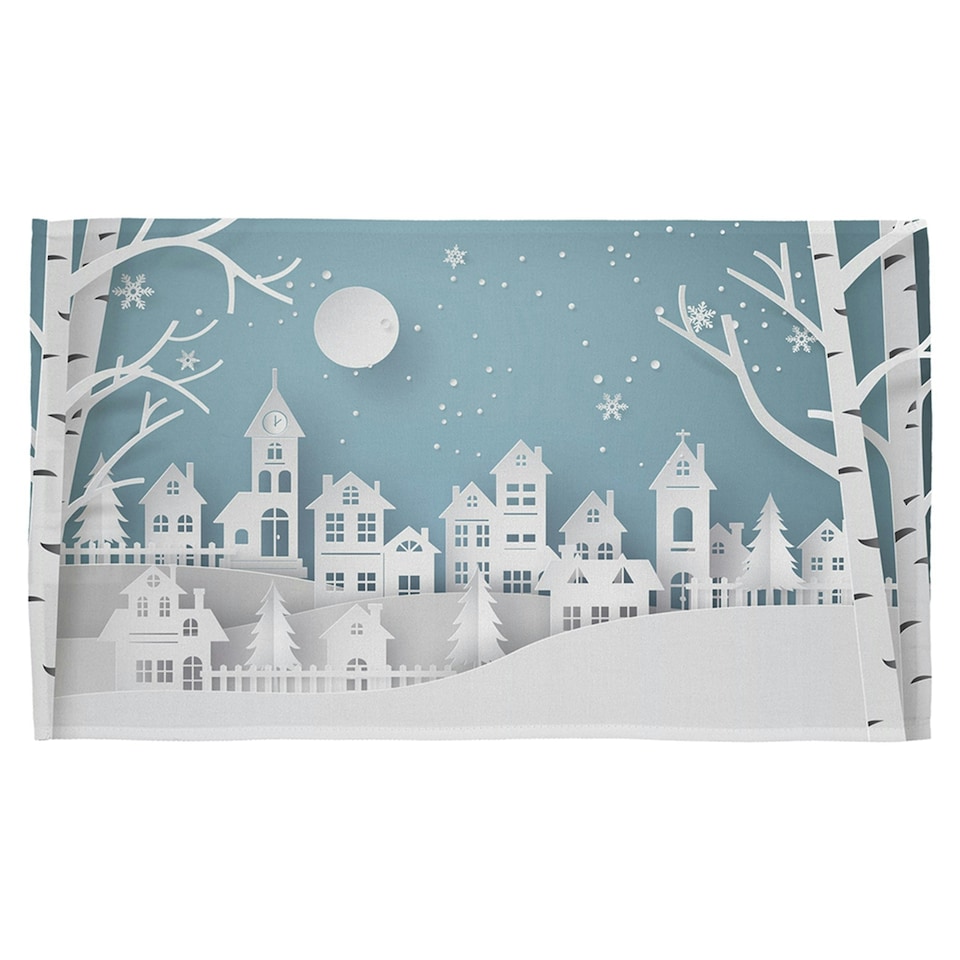 image 1 of Winter snow urban countryside (kitchen towel)