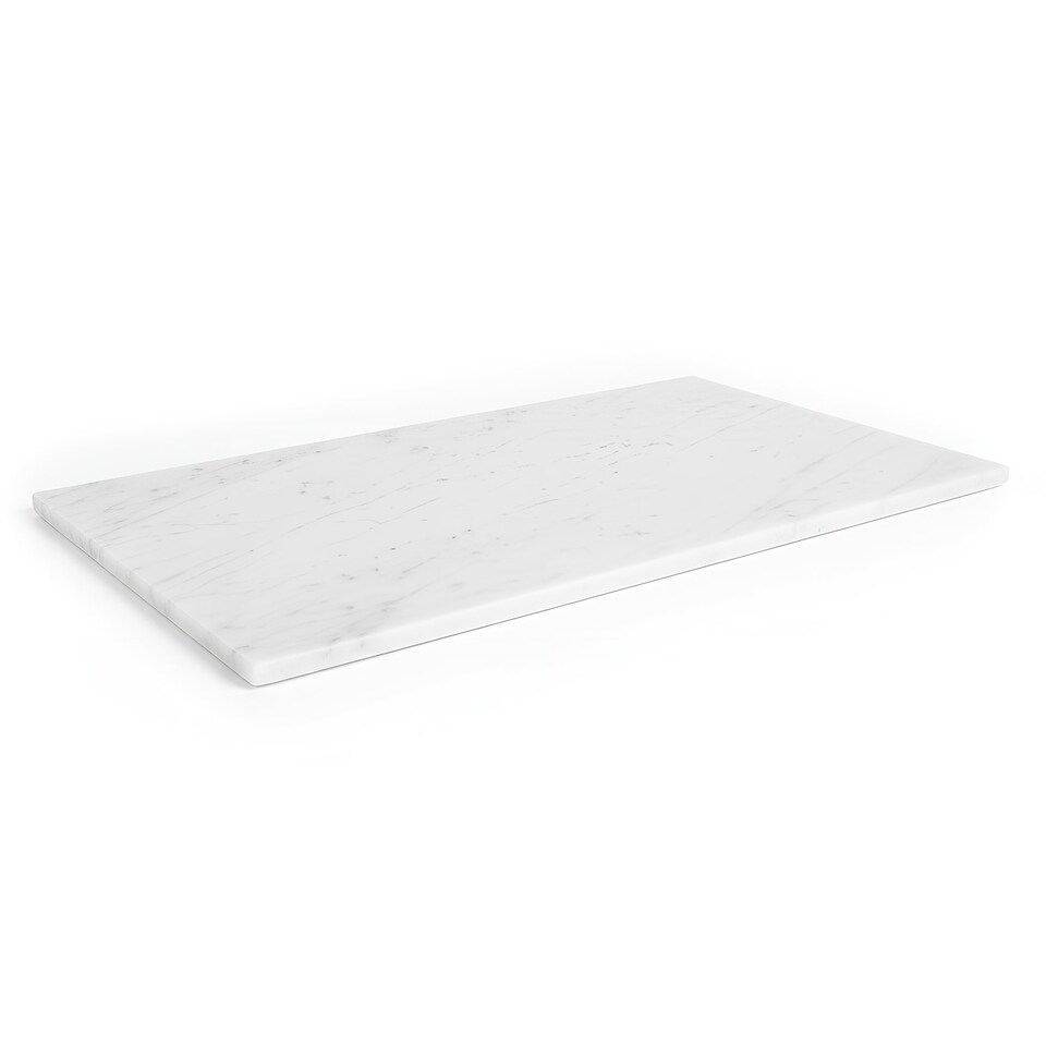 image 1 of Argon Tableware Marble Serving Board - 53 x 32cm Non-Slip Stone Cutting Board Kitchen Worktop Protector Food Prep Platter | White | White