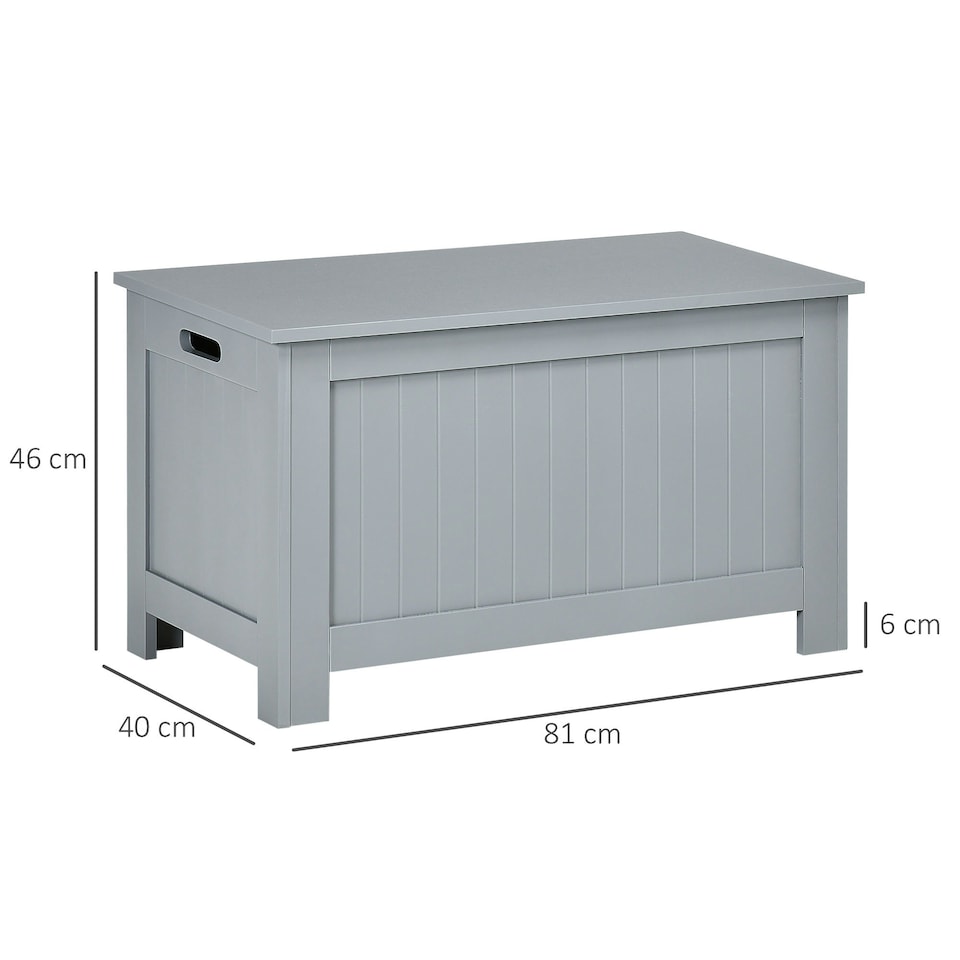 image 1 of HOMCOM Storage Box Toy Chest Cabinet Unit Organizer with Safety Hinges White