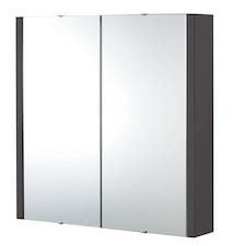 Balterley Bianca Wall Hung 2 Door Mirror Cabinet with Soft Close Doors - Premium Storage by Balterley | Grey | Gloss Grey | 1