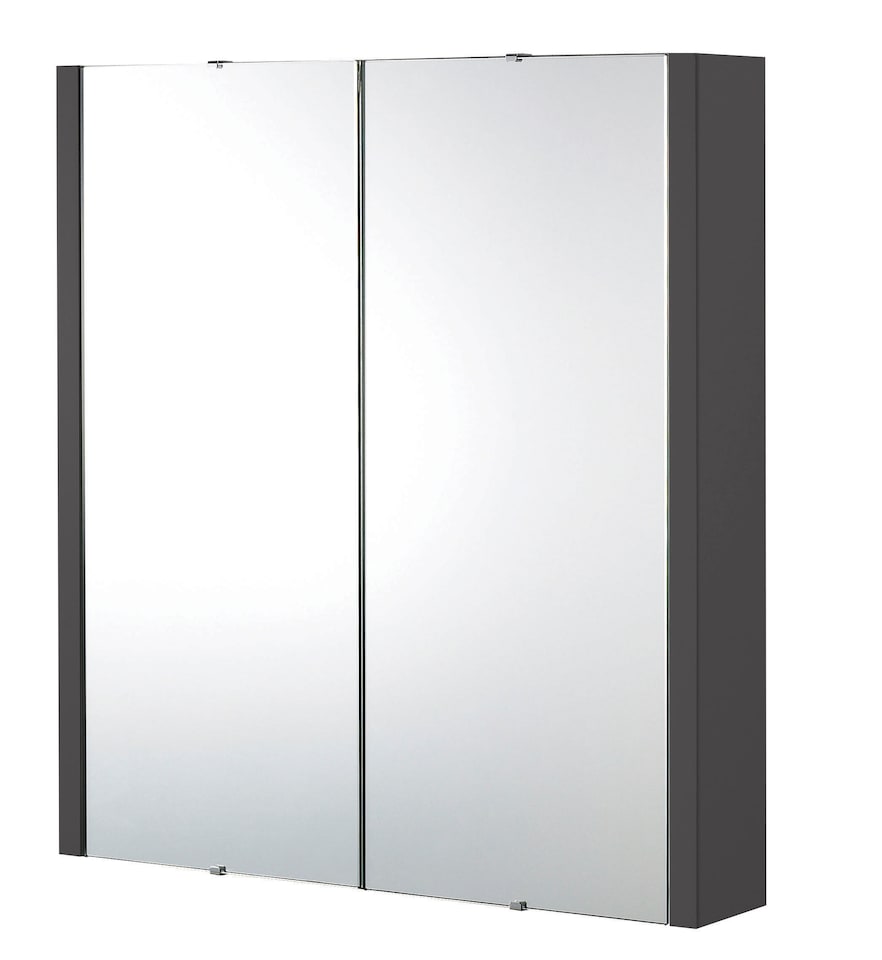 image 1 of Balterley Bianca Wall Hung 2 Door Mirror Cabinet with Soft Close Doors - Premium Storage by Balterley | Grey | Gloss Grey | 1