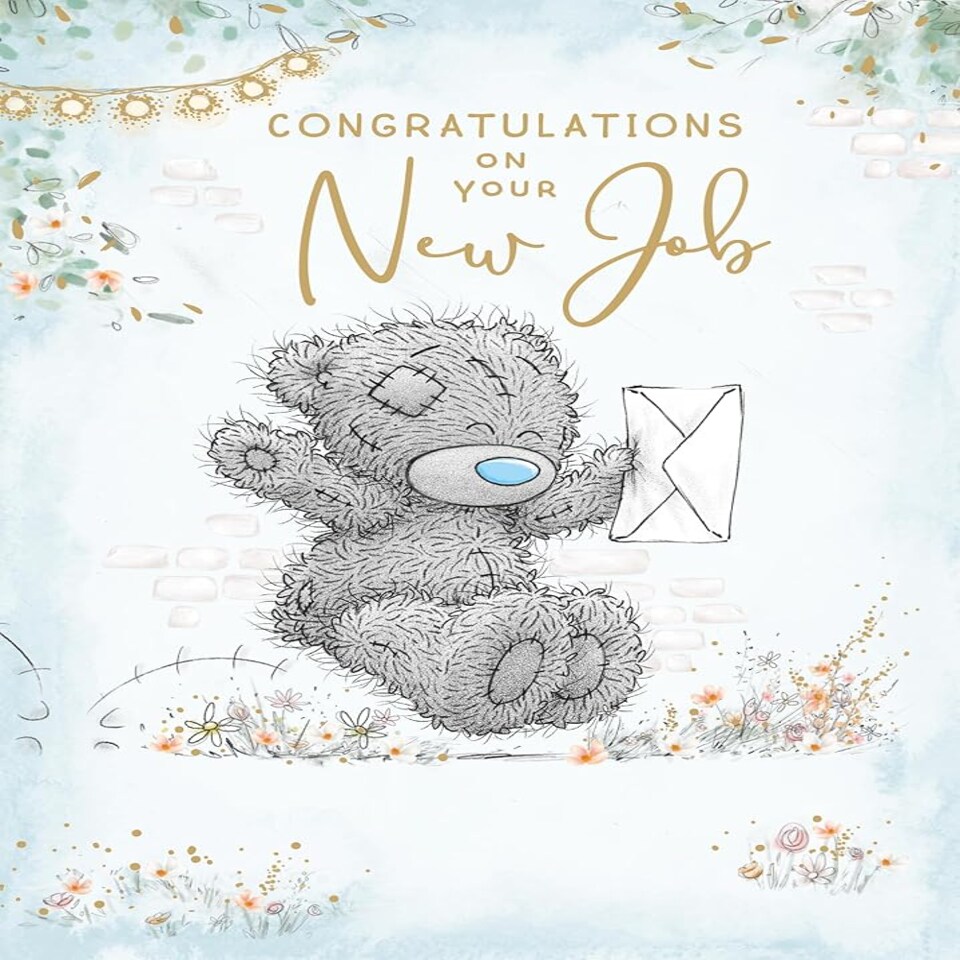 image 1 of Bear With Envelope Congratulations On Your New Job Card