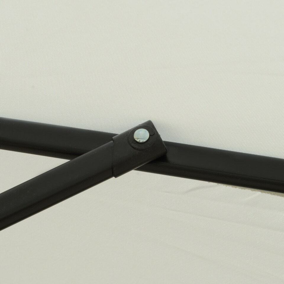 image 1 of Outsunny 2.7m Patio Parasol Garden Umbrellas Outdoor Sun Shade Table Umbrella with Tilt, Crank, 8 Ribs, Ruffles, White