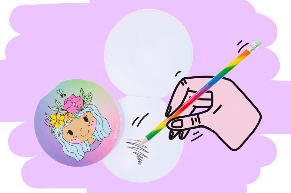 image 1 of Pack of 12 Round Princess Design Notebook 8cm