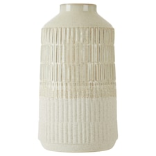 Interiors by Premier Modern Large Grey Textured Glass Vase, Ribbed Design Flower Vase for Contemporary Spaces, Modern Large Vase Grey