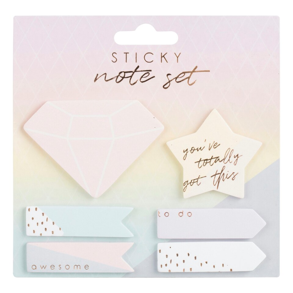 IG Design Die Cut Sticky Notes - Rose Gold - One Size