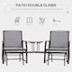 image 5 of Outsunny Double Glider Companion Rocking Garden Chairs Loveseat Grey and Brown