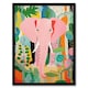 image 1 of Pink Jungle Animal Fun Multicoloured Elephant Black Framed Wall Art Print A4
