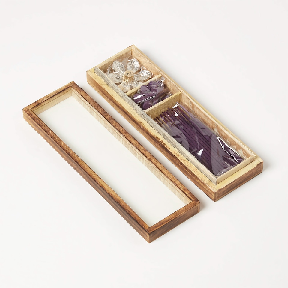 image 1 of Homescapes Zen Incense Gift Set – French Lavender & Honey