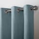 image 4 of Velvet Chenille Eyelet Curtains Ready Made Pair - 142cm x 137cm - Teal