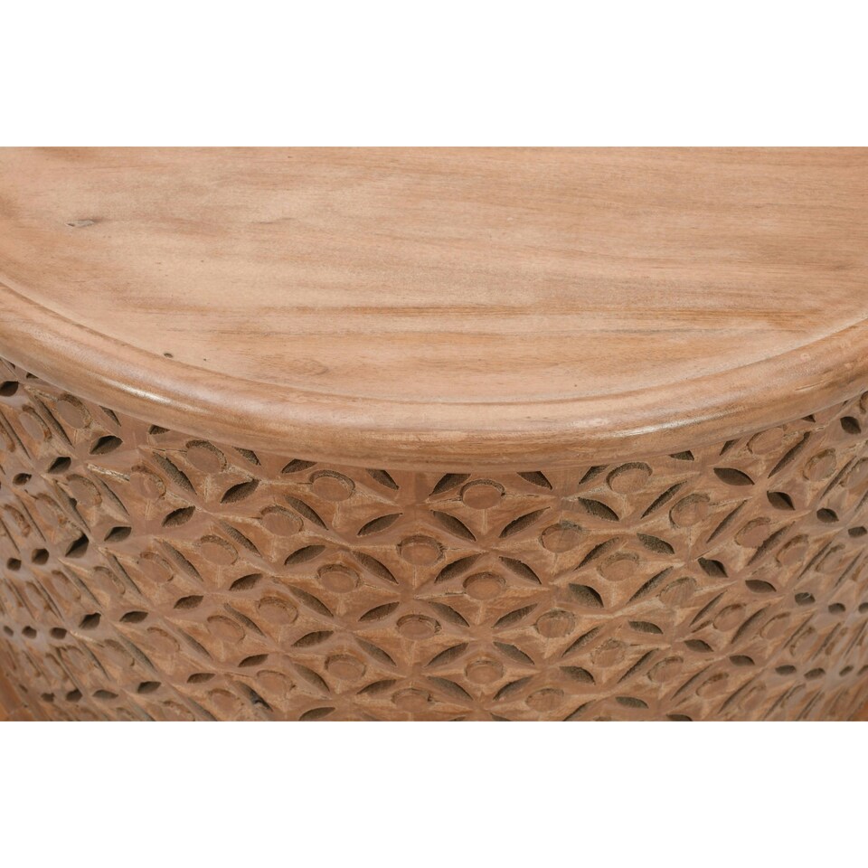 image 1 of Viva Mango Wood Round Coffee Table Brown