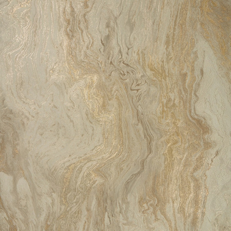 image 1 of Etna Metallic Wallpaper in Taupe & Gold Multi