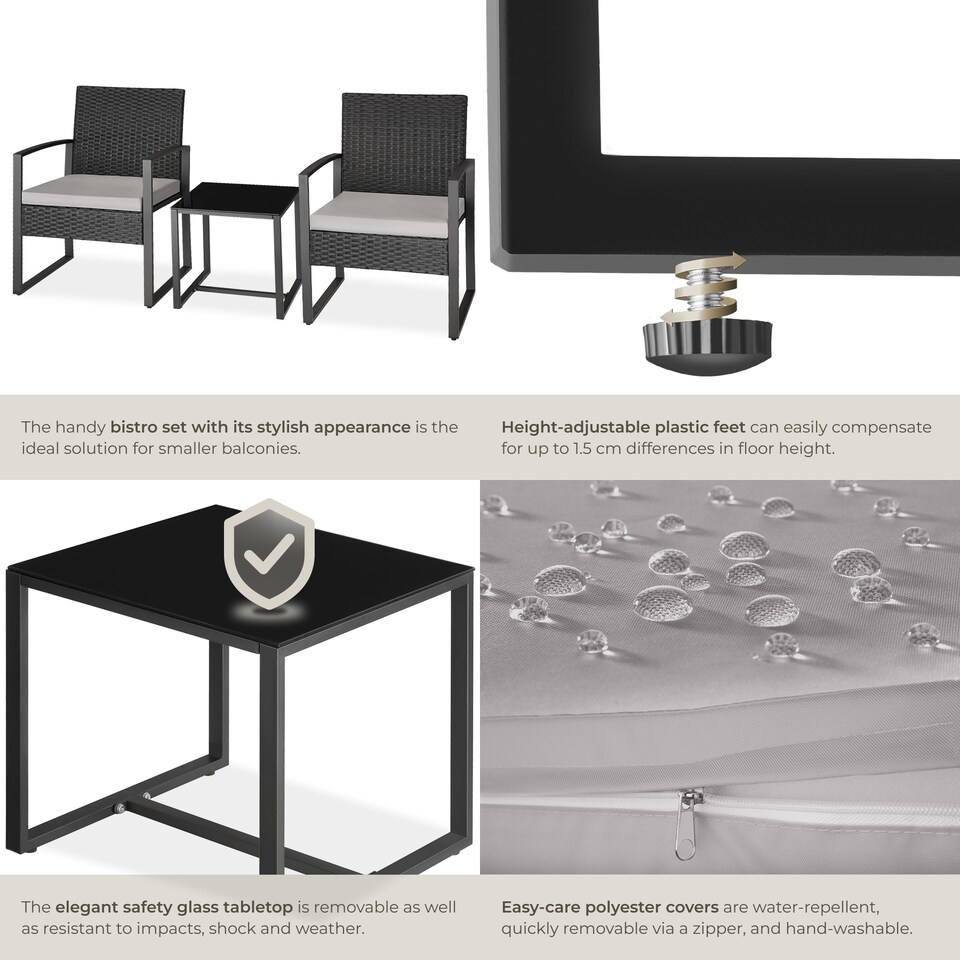 image 1 of Garden Table and Chairs Granada - 2 armchairs, coffee table, bistro set