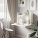 image 2 of HOMCOM Wall Mounted Table w/ Space Saving Storage Compartments for Home Office