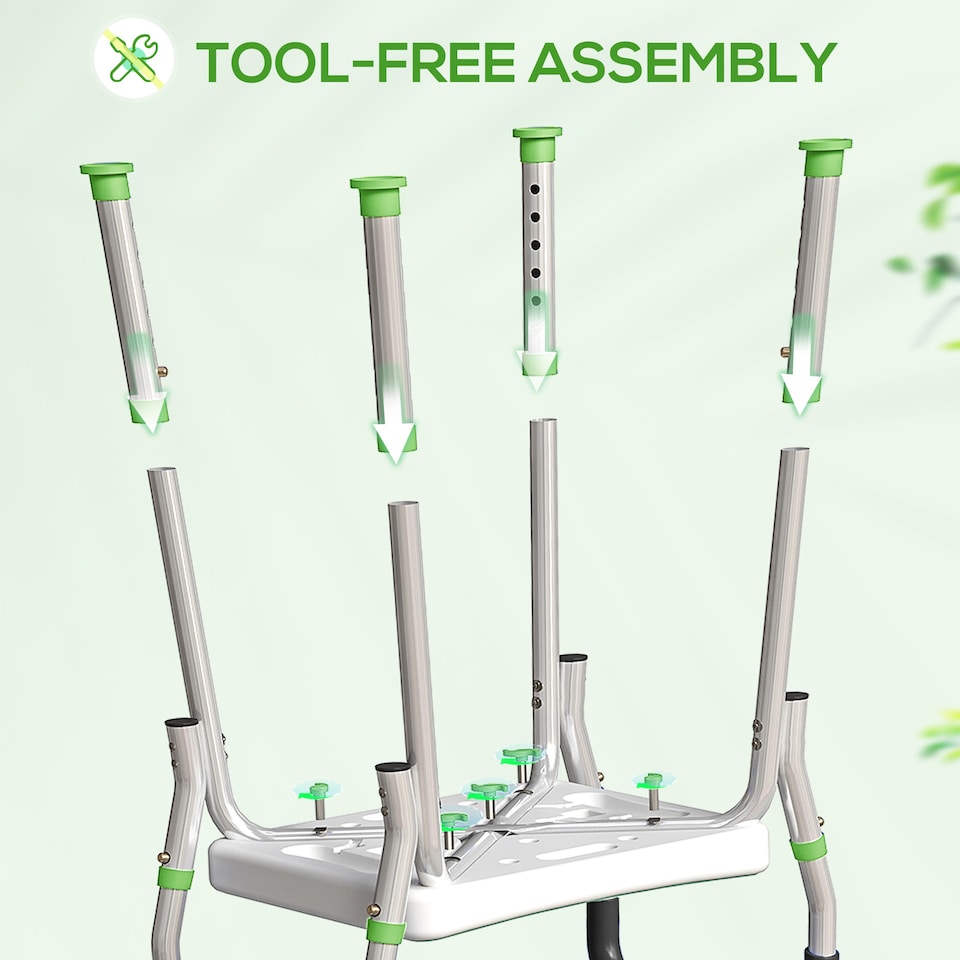 image 1 of HOMCOM Rust-Free Aluminium Bath Chair with Adjustable Height | Green | Green