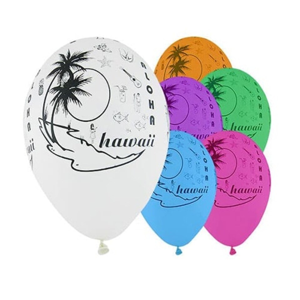 Aloha Hawaiian Theme Latex Balloons 30cm / 12 in - Pack of 6