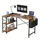 image 1 of MCC Direct Computer Desk L Shaped Corner Desk with Adjustable shelves - Lotus 120cm Brown | Brown