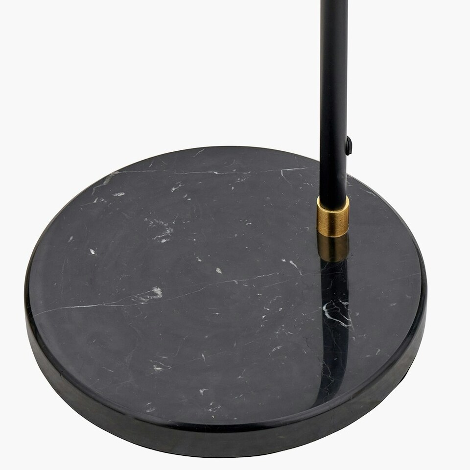 image 1 of Black and Brushed Brass Task Floor Lamp Black | Gold