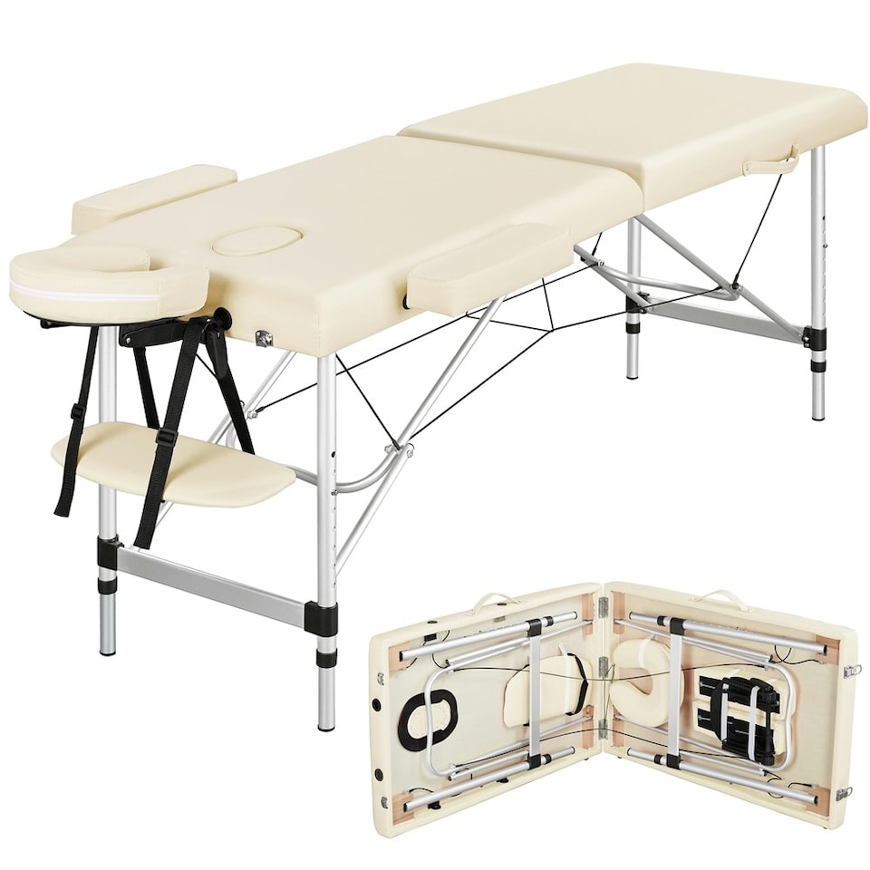 image 1 of Yaheetech Portable Folding Massage Bed with Headrest