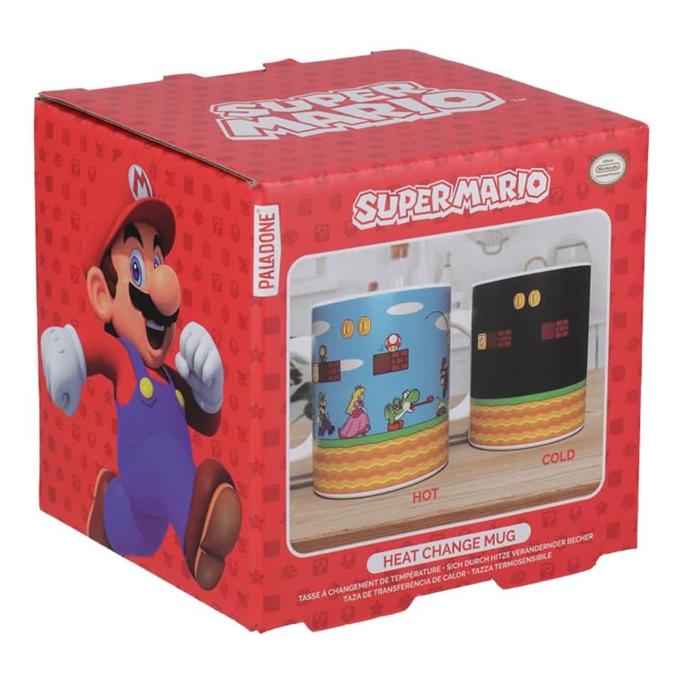 image 1 of Super Mario Bros Heat Changing Mug 300ml Ceramic Coffee Cup Official Nintendo Gamer Collectible Gift Paladone