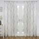 image 1 of Pair of Bracken Grey Leaf Print Voile Panels 183 cm (72 inch) Rod Pocket Panels for Bedroom and Living Room