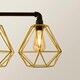 image 5 of ValueLights Luiggi 5 Way Black Ceiling Bar Diablo Gold Wire Shades and Bulbs