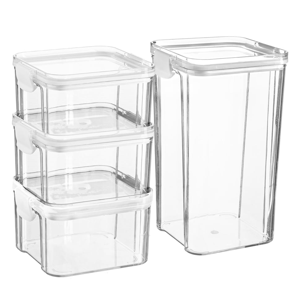 image 1 of Argon Tableware 4 Piece Food Storage Containers Set - 2 Sizes - White