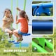 image 6 of Outsunny Metal Swings Set w Glider, Adjustable Height, Green | Green | Green