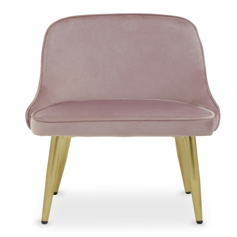 image 1 of Interiors by Premier Dusky Pink Velvet Dining Chair, Mid-Century Modern Pink and Gold Velvet Dining Chairs, Luxury Dining Chair