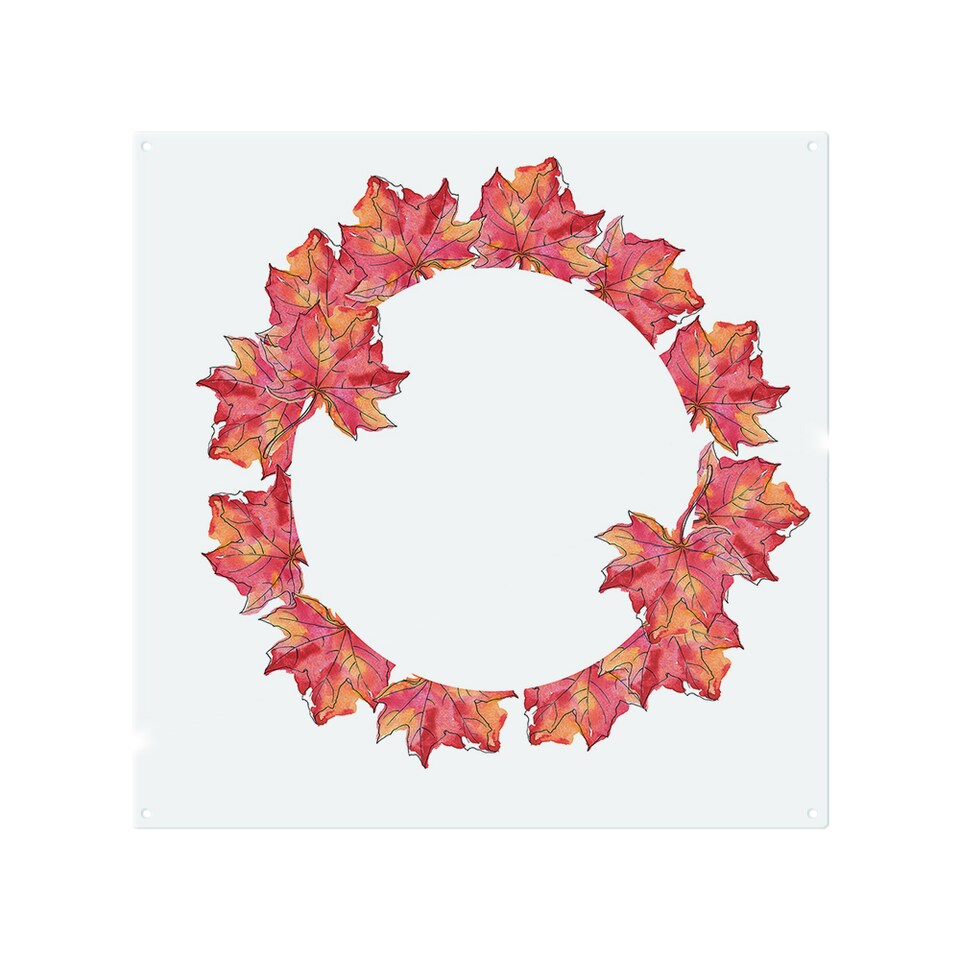 image 1 of Autumn Reath Splash Back | White