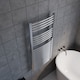 image 3 of Balterley Heated Vertical Towel Rail with Curved Rails - 1126 BTU | Silver | Chrome | 1