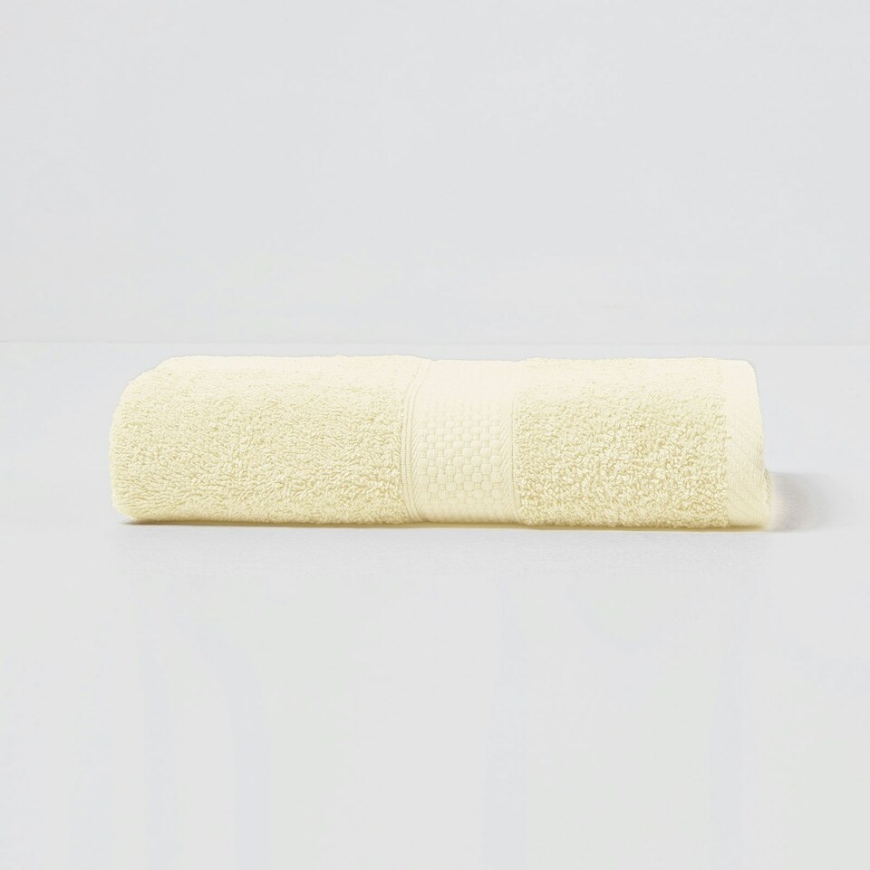 image 1 of Homescapes Turkish Cotton Hand Towel Set of 2 - Yellow Yellow