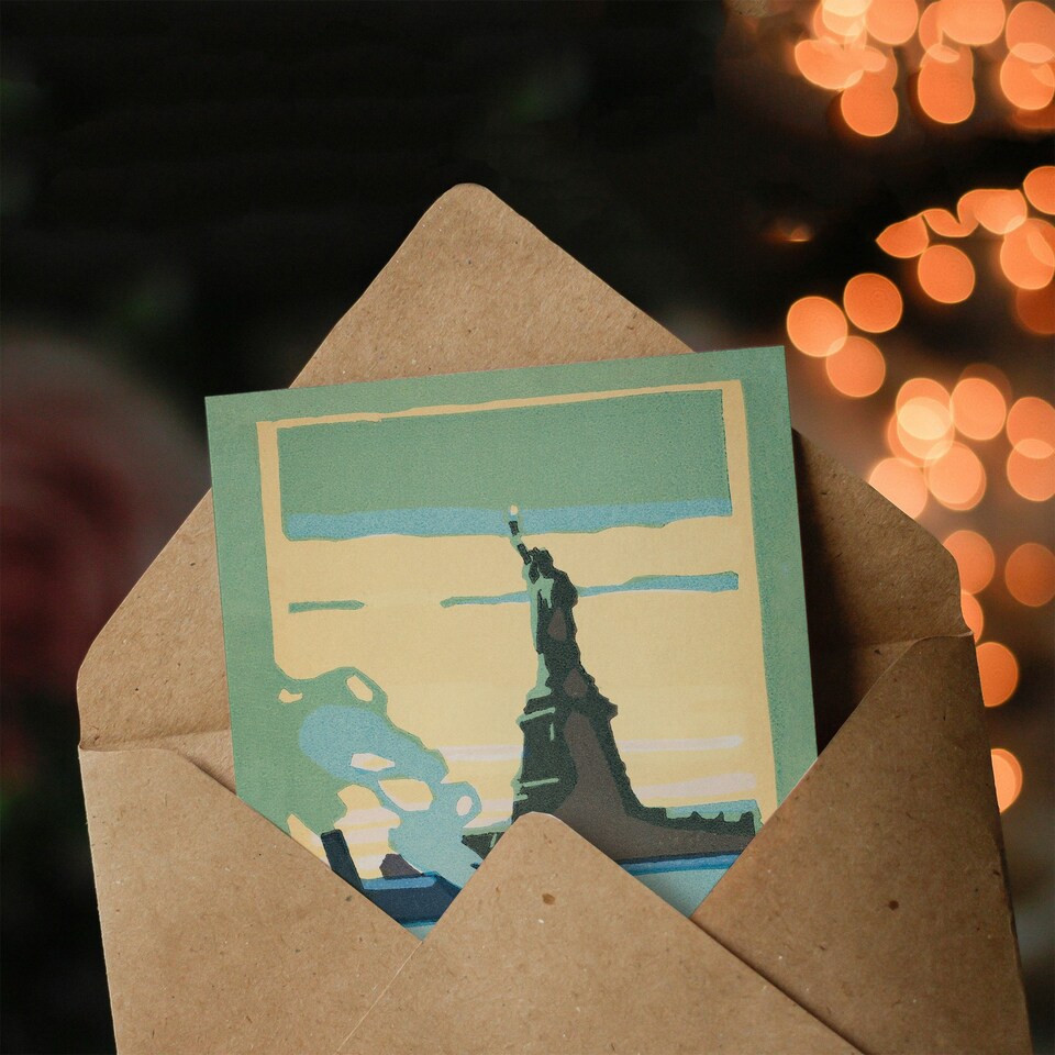 image 1 of Rachael R Elmer Art Card Statue of Liberty Vintage Postcard