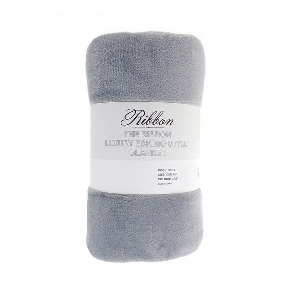 Ribbon Eskimo Style Polyester Dog Blanket - Grey - One Size