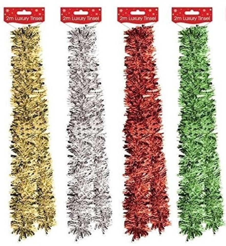 image 1 of 2m Christmas Tree Decoration Tinsel Garland