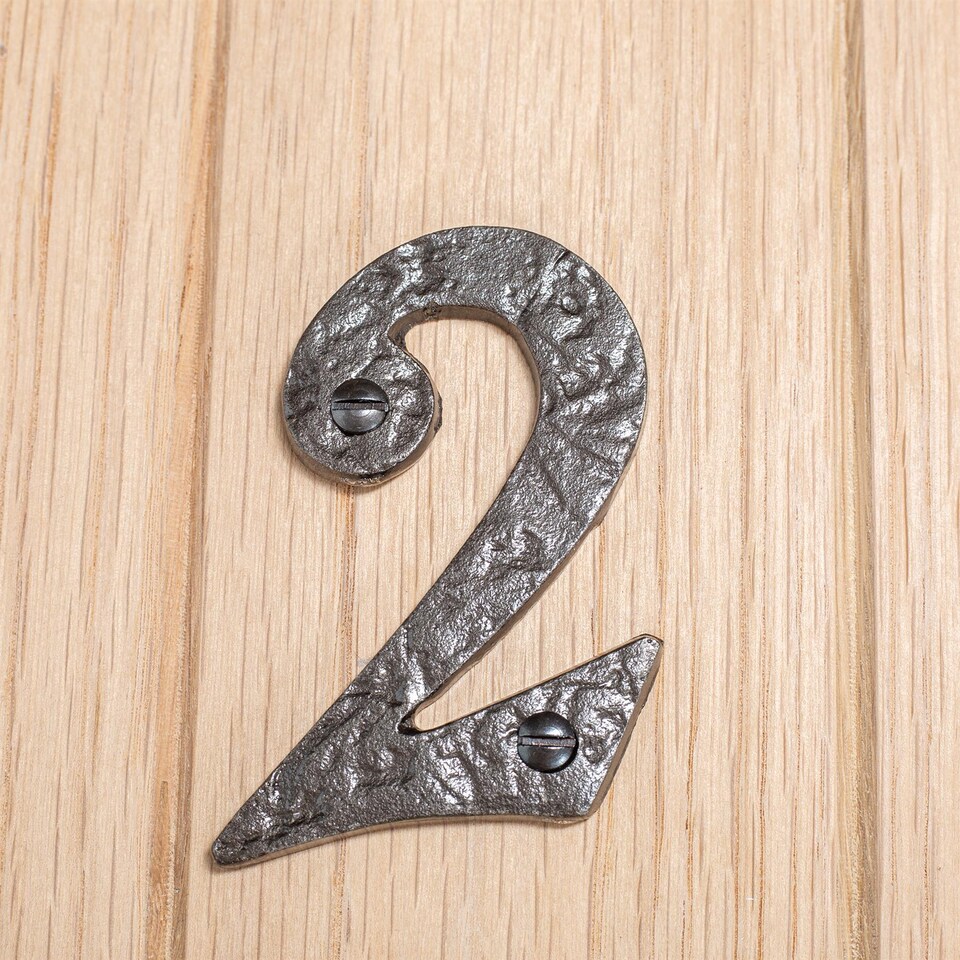image 1 of Hammer & Tongs Rustic Iron Numeral - Number 2 - H85mm - Raw