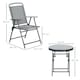 image 5 of Outsunny Patio Bistro Set Folding Chairs & Coffee Table for Balcony Light Grey
