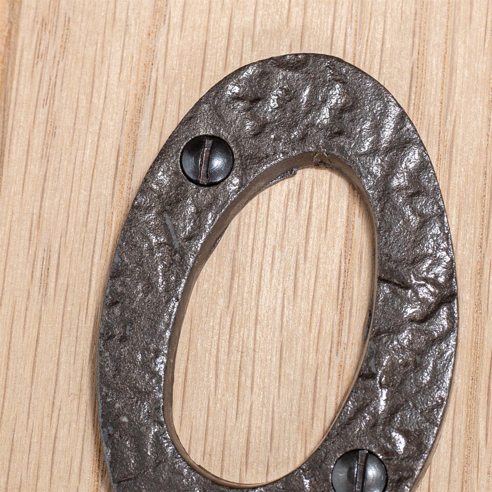 image 1 of Hammer & Tongs Rustic Iron Numeral - Number 0 - H80mm - Raw