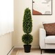 image 3 of COSTWAY 120CM Artificial Boxwood Topiary Tree with Natural Vines Green | One Size