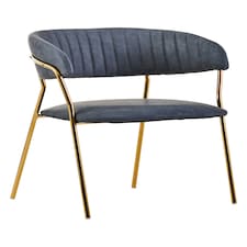 Interiors by Premier Dark Grey Velvet Dining Chair, Modern Dining Armchair, Grey and Gold Luxury Dining Chair for Home, Lounge