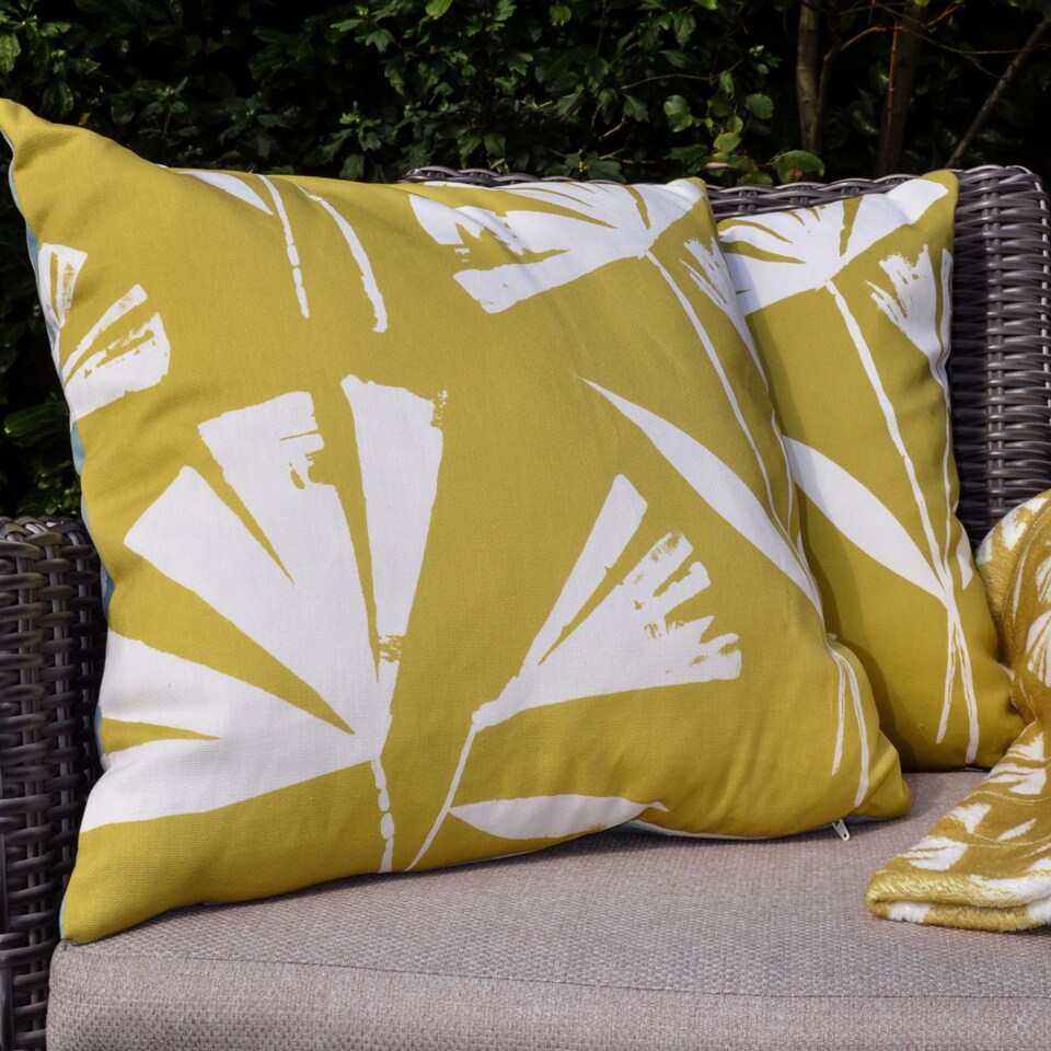 image 1 of Fusion Alma Outdoor Cushion Cover Teal/Ochre