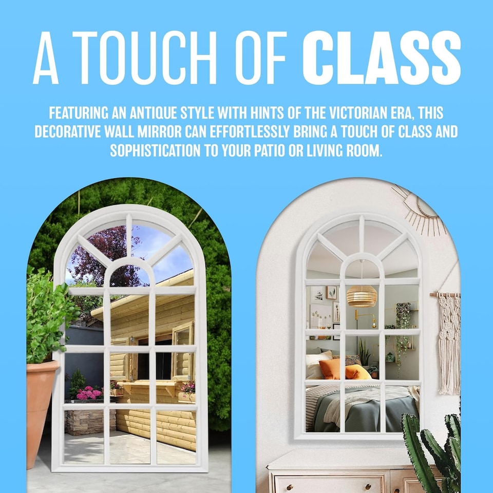 image 1 of Window Style Mirror Living Room Decor Hallway Home Panel Wall Glass 70cm Garden