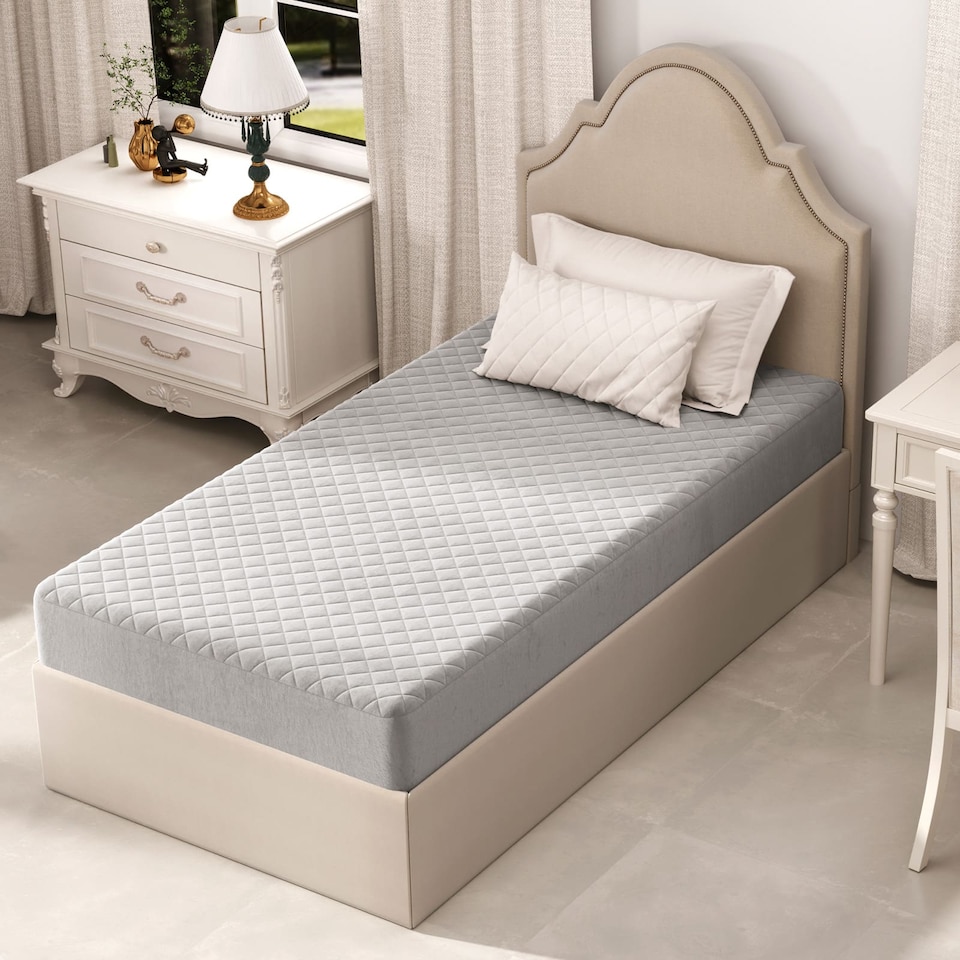 image 1 of COSTWAY Single Size Mattress Protector  Luxury Super Soft Velvet Mattress Topper