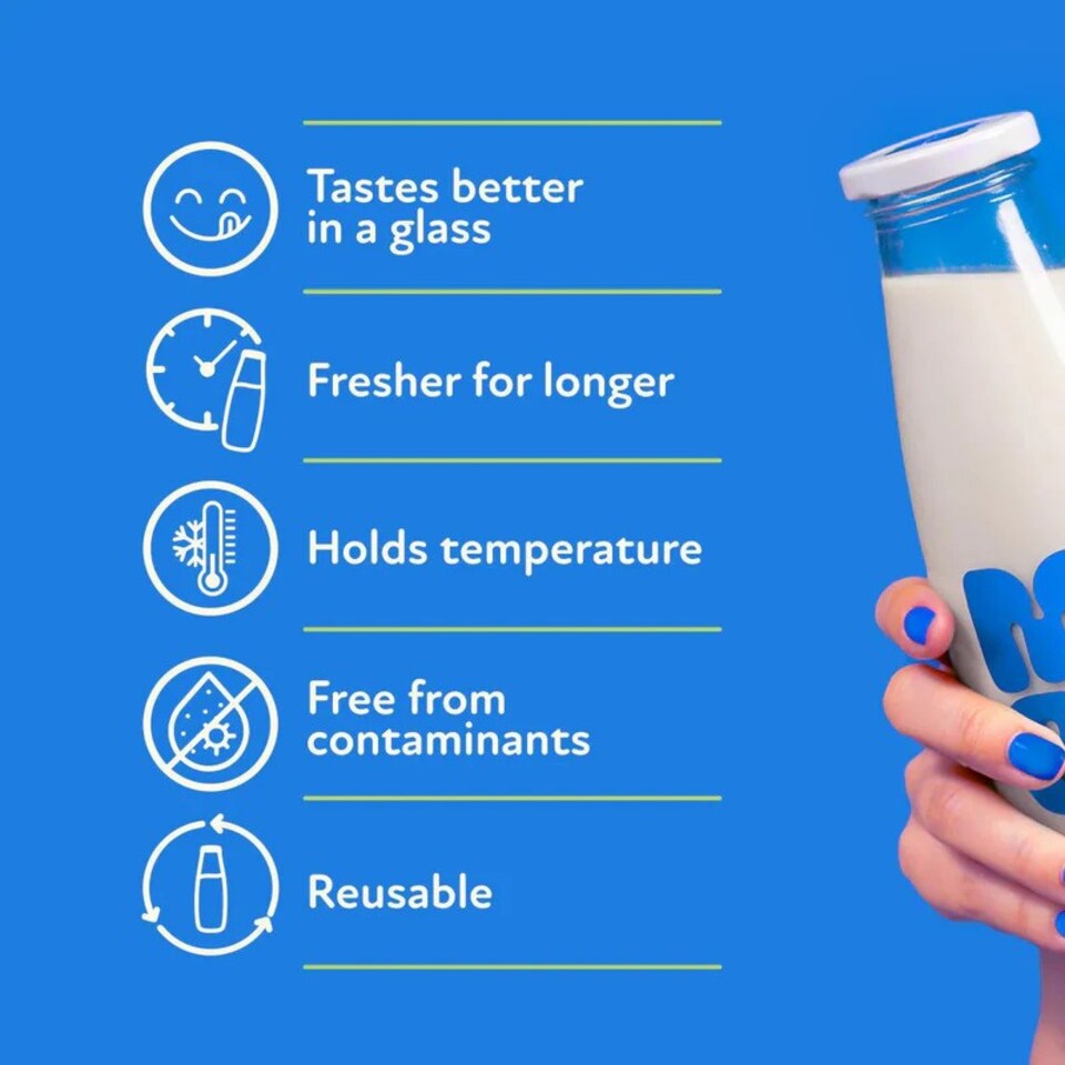 image 1 of MYOM 1L Glass Milk Bottle