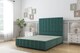 image 1 of Sloomy Langston Emerald Plush Divan Bed Base No Drawers With 54 Inch Floor Standing Headboard & 12 Inch Matching Footboard | Green | Emerald | Small Double | 1