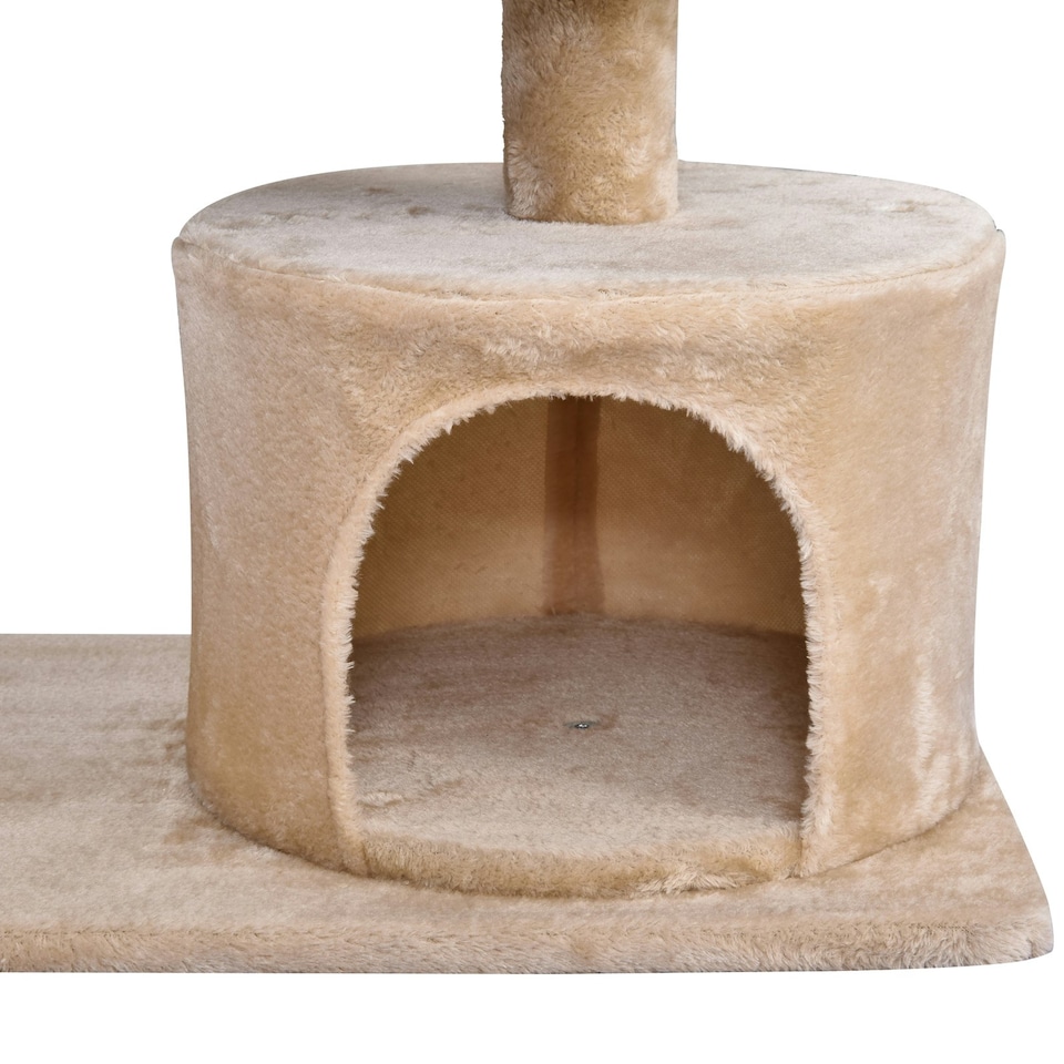 image 1 of PawHut 81cm Cat Tree Climbing Tower for Indoor with Scratching Post Beige