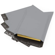 1000 x 14x19" (355x482mm) Plain Grey Polythene Waterproof Self Sealing Postal Mailing Bags Grey | One Size